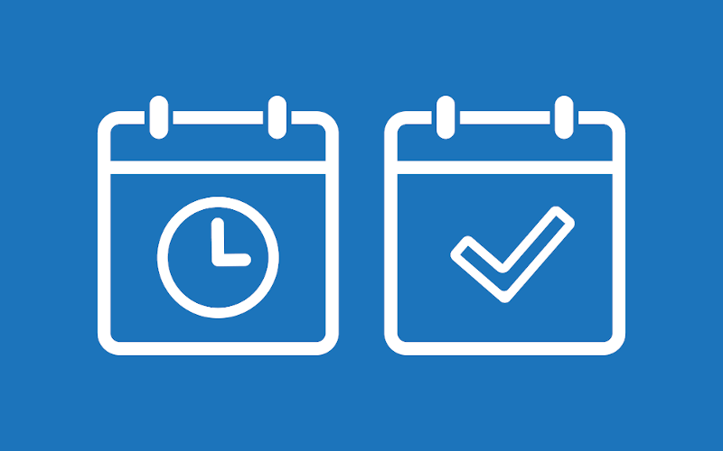 2 Icons die für Termine und deren Vereinbarung stehen